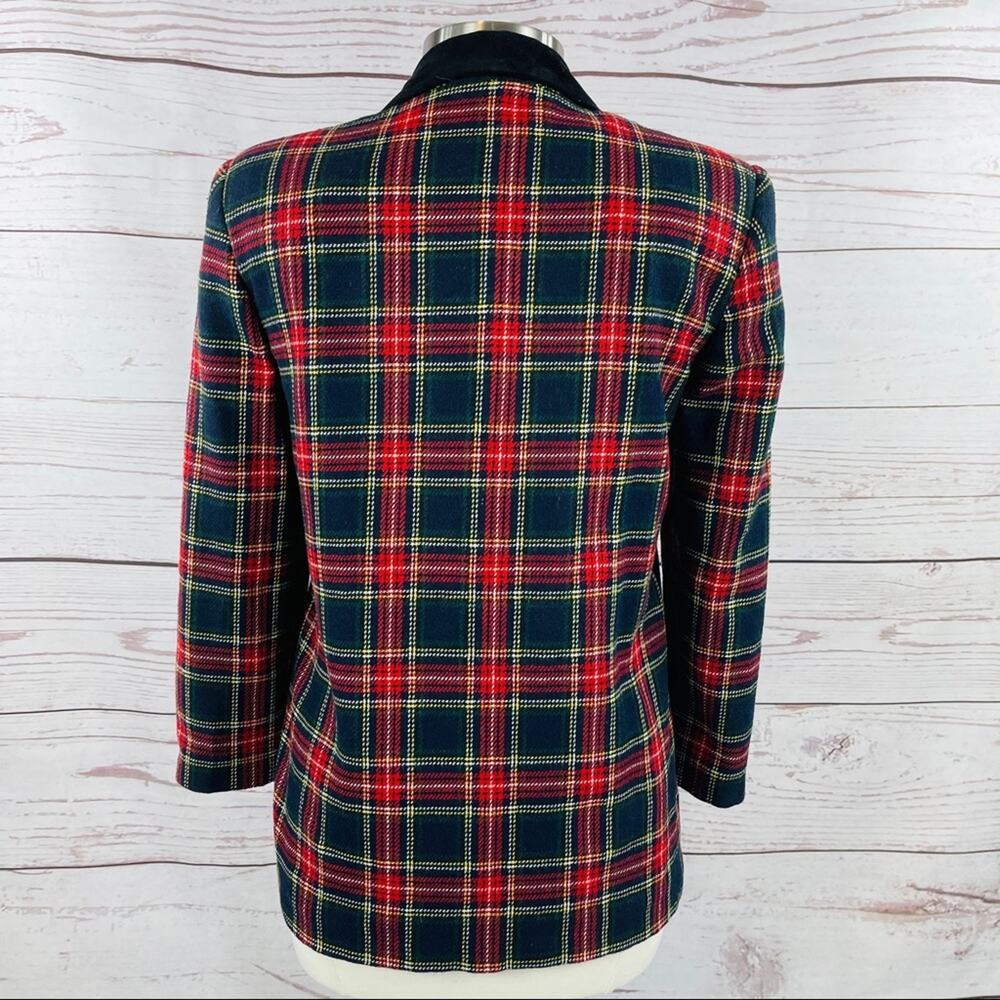 Sag Harbor Petite plaid jacket velvet collar 4P - Picture 7 of 13